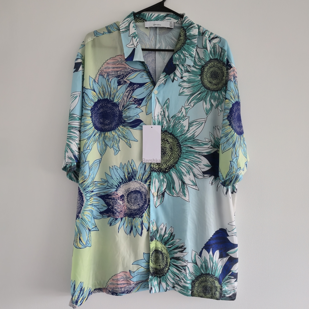 NWT Bershka Men's Floral Print Shirt Size L